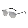 Óculos de sol de luxo para homens Mulheres metal moldura de sol vintage Óculos de alta qualidade Classic UV400 Eyewear com caixa