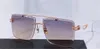 탑 맨 패션 디자인 선글라스 예술가 절묘한 정사각형 컷 렌즈 K 골드 프레임 하이 엔드 스타일 야외 UV400 보호 안경