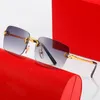 Óculos de sol Driving Men designer da moda Trendy Sunglass Sunshade Rimless Squre Beach Sun Glasses UV Twist Aviator Gafas Lunettes de Soleil Goggle