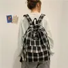 Mochila de estudiante universitario de Canva a cuadros a la moda, mochilas escolares para adolescentes, mochila de viaje impermeable de gran capacidad 220630