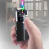 USB Charge Coil Arc Lighter 2機能風力発電電子タバコ電気喫煙シガーライター5色2スタイルツールアクセサリー