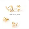 Stud Earrings sieraden Koreaans schattig kristal daisy bloem persoonlijkheid oor charme voor vrouwen verklaring groothandel drop levering 2021 xsqlk