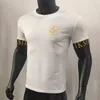 シックシルクTシャツメンサマーショートスリーブ圧縮Tシャツメッシュトップティーブランド男性服カジュアルファッションTシャツ220712