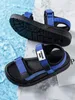 Boys Letter Patch Decor Colorblock Hook-and-loop Fastener Sport Sandals SHE