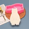 기하학적 곰 실리콘 DIY 양초 만들기 키트 심지 케이크 비누 수지 선물 선물 공예품 홈 크리스마스 장식 220611