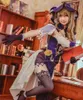 Anime Genshin Impact COS LISA Magician Sustown bibliotekarz Lisa Cosplay Costume for Woman Full Set Rola Halloween odgrywa J220720