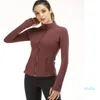 2021 Align LU-07 Veste de yoga à manches longues pour femmes Couleur unie Nude Sports Façonner la taille Serré Fitness Loose Jogging Sportswear Haut pour femmes