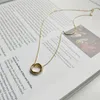 Kolye Kolyeler Sterling Gümüş Düzensiz Yuvarlak Çember Kadınlar için Basit Geometrik Para Altın Kolye Ciski Jewelrypendent
