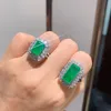 DESIGNE 925 Silver Color Party Jewelry for Women Vintage Big Ring Emerald Engagement Ring Zircon Stone Wedding Rings9453573