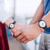 Uhr Quarz Herren Damen Armbanduhren Analog Blau Mode Einfach Lederarmband Valentinstag Liebe Geburtstagsgeschenk Paar