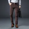 Nouveau Automne Hiver Mode Hommes Jeans Slim Fit Épais Chaud Pantalon En Velours Côtelé Polaire Pantalon Homme Casual Business Style Long Pantalon Hommes T200614