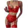 Women's Sleepwear Woman Sexy Lingerie Set Ladies Eyelashes Lace Stitching Temptation Pajamas Lenceria Sensual Mujer