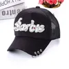 Cappelli a tesa larga Berretto da baseball con strass da donna primavera estate con protezione solare Cappello da sole da ragazza traspirante Rete di moda WhiteWide Chur22