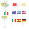 100pcs / lot drapeau national cure-dents drapeaux de pays cure-dents Cupcake / gâteau / tarte / fruit / crème glacée Topper décoration alimentaire bâtons de cocktail DHL