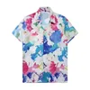 2022 męska wzorzysta koszula nadruk w litery jednorzędowy designerski letni top wysokiej jakości bluzka plażowa z krótkim rękawem w kwiaty