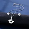 Mode roestvrijstalen sieraden kettingbekleding set dames European en Amerikaanse stijl Silver Devil's Eye hanger -keten