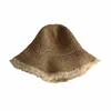 Chapéus de aba larga meninas de verão chapéu de palha dobrável sol ar de praia para mulheres bucket de cor sólida goros caliente para mujerwide