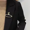 2022 moda broche de diamante carta strass órbita broches temperamento tendência casaco terno acessórios feminino alta qualidade acessórios presente