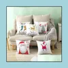 Pillow Case Bedding Supplies Home Textiles Garden Ll Christmas Decorations Cushion Ers Indoor Xmas Tree Santa Cl Dh7Yb