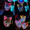 Demon Slayer Glowing El Wire Mask Kimetsu No Yaiba شخصيات Cosplay Assume Association anime anime Fox Halloween LED Mask F0819