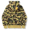 Mens vrouwen houden van sportkleding jas tracksuit rits fleece sweatshirt wgm borduurwerk zwarte hiphop hoodie heren haaien mond camouflage coatnoxf