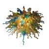 آرت ديكو مصابيح قلادة متعددة الملونة الثريات الإبداعية الكريستال يدوي الزجاج المنفجر مورانو الثريا 28 في 20 بوصة