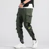 Hommes pantalons noir Hip Hop Streetwear Cargo survêtement pantalons de survêtement Harajuku mode coréenne pantalons décontractés marque Slim hommes 220330