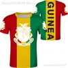 기니 티셔츠 DIY 무료 커스텀 이름 번호 진 티셔츠 국가 플래그 컨트리 프랑스 GN 기니 공화국 기니 프린트 PO 옷 220702