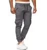 Calças de carga dos homens streetwear cor sólida joggers calças esportivas dos homens outono primavera casual moletom roupas