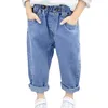 Baby Girl Jeans Belt Girl Jeans Solid Color Jeans Infantil Spring Autumn Toddler Girl Clothes Casual Style 210412