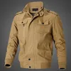 Men's Jackets Men's Autumn Winter Multi-Pocket StreetWear Cotton Man Plus Size Fleece Thick Casual Jacket Men Fashion Coat Military