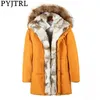 Pyjtrl Young Men's and Women's Medium Long Lovers Down Jacket 201209