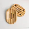 Lager trä tvålfack hållare naturlig bambu trä tvålar matlagring rack tallrik behållare för baddusch badrum