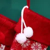 40cm 대형 스타킹 산타 엘크 패브릭 선물 양말 크리스마스 어린이 벽난로 나무 크리스마스 장식을위한 사랑스러운 가방