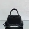 Moda Tasarımcı Lüks Omuz Crossbody Bags Tote Çanta Kadın Erkek Motosiklet Sabah Siyah Karışık Kumaş Deri Çanta B6OB#