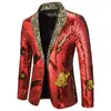 Luxury Gold Sequin Glitter Jacket Men Slim Fit hacked Lapel Blazer Jacket Mens Nightclub Stage Singers Blazers Costume Homme 220514