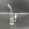 10,6 "Grönt glas vattenrör Bong Hookah pipes Bongs Tobacco Rökning 18mm skål