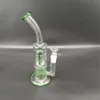 Pipa ad acqua in vetro verde da 10,6 pollici Bong Narghilè Bong Tabacco da fumo Ciotola da 18 mm