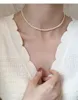 Niche Design Irregular Natural Freshwater Pearl Necklace 925 Silver Retro French Clavicle Chain Fashion Versatile Jewelry Gift