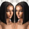 Rak kort bob peruk före plockad 13x1 t del spets front brasilianvirgin mänskligt hår peruk 150% densitet för svarta kvinnor