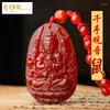 Pendentif Colliers Agate Rouge Zodiac Guardian Amitabha Bouddha Mille Mains Kwan-Yin Manshu Bodhisattva PendentifPendentif