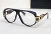 Vintage Lederbrille Brillen 163 Rahmen Klare Linse Herren Sonnenbrille Wrap Occhiali da sole mit Box