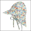 Ny design Baby Boys Flickor Caps Sun Protection Swim Hat Floral Barn Solskyddsmedel Utomhus Keps Traviolett Headwear Solid Drop Leverans 2021