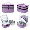 Storage Bags Double-Layer Portable Nail Polish Bag 30 Grid Travel Handbag Essential Oil Cosmetic Perfume Manicure Tools OrganizerStorage