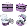 Aufbewahrungstaschen DoubleLayer Tragbare Nagellacktasche 30 Gitter Reisehandtasche Ätherisches Öl Kosmetik Parfüm Maniküre Werkzeuge OrganizerS6136290