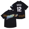 NA85 1999 Tampa Bay Devil Jersey #12 Wade Boggs Vintage Baseball Jerseys Pullover Mesh BP Black White Grey Jersey Top Quality 1