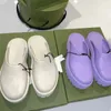 Mint Green Outdoor Beach Slip-On Flats Slipper Round Toe Backless Flatform Causal Mules Summer Perforat Platform Women Sandalias