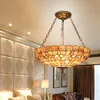 Pendant Lamps 20inch Tiffany Mediterranean Style Natural Shell Lights Lustres Night Light Led Lamp Floor Bar Home LightingPendant