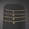 316L Stainless Steel Bracelet Curb Cuban Link Gold Color Chain Letters A-Z Fashion Bracelets for Men Women Basic Punk