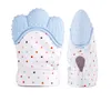 Silicone baby wanten kinderziektes Mitten Glove kinderziektes kauwbare pasgeborene verpleegstempentheet -kralen baby BPA gratis geluidstanden Xmas cadeau